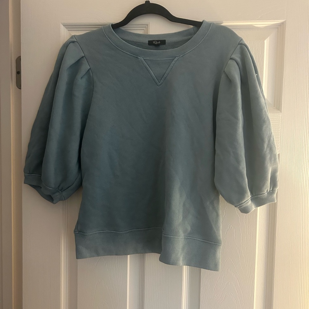 NWOT Rails Teal Puff Sleeve Sweatshirt size large - Picture 9 of 10